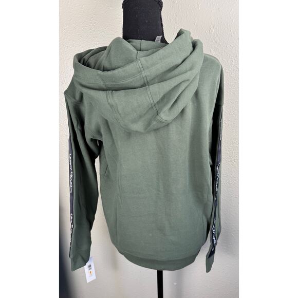 Calvin Klein Women's Fleece Logo Stripe Full Zip Hoodie NWT GREEN SIZE S - Picture 5 of 9